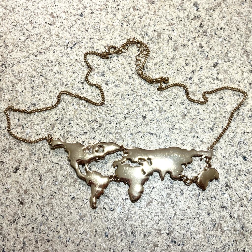 Modcloth World Map Necklace 20$